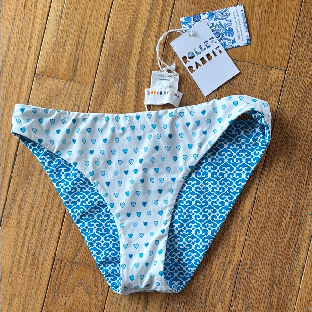 Roller Rabbit Blue Patterned Reversible Bikini - Picture 5 of 5